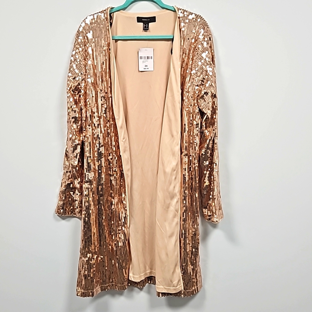 🆕️ Forever 21+ Rose Gold Duster size 2X